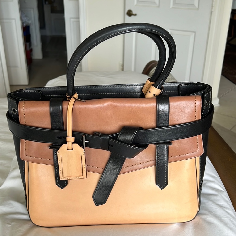 Reed Krakoff “The Boxer” Leather color block tote bag